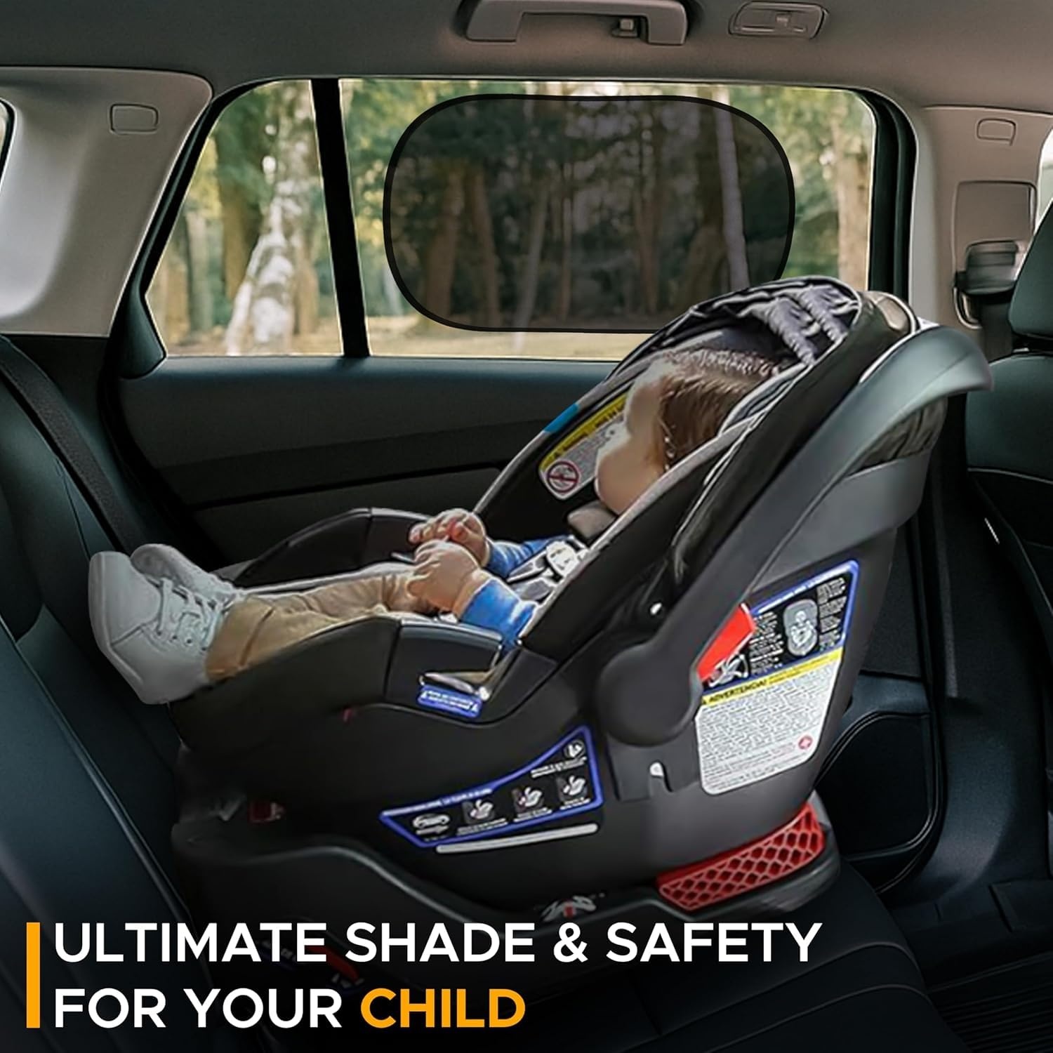 image:imageEcoNour Side Window Shades for Baby4 Pack Side Window Sunshade for Kids UV Protection Sun Shades for Kids Fits Most Camper Bus Van RV Minivan Truck MPV amp SUV XLarge 26x16Medium 4 Pack