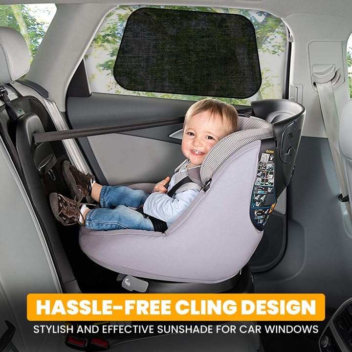 image:imageEcoNour Side Window Shades for Baby4 Pack Side Window Sunshade for Kids UV Protection Sun Shades for Kids Fits Most Camper Bus Van RV Minivan Truck MPV amp SUV XLarge 26x16Large Plus 4 Pack