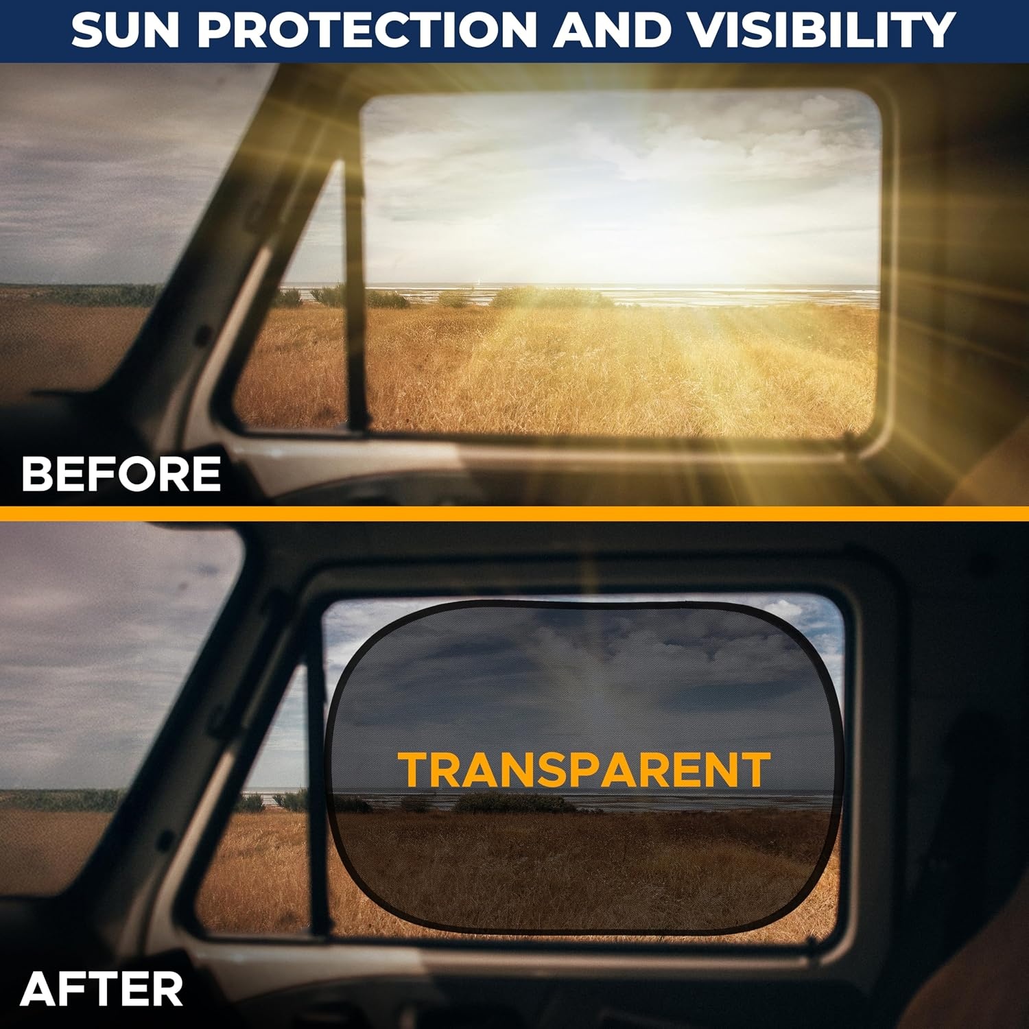 image:imageEcoNour Side Window Shades for Baby4 Pack Side Window Sunshade for Kids UV Protection Sun Shades for Kids Fits Most Camper Bus Van RV Minivan Truck MPV amp SUV XLarge 26x16XLarge 4 Pack