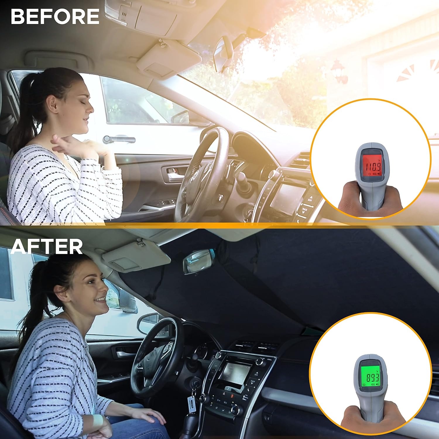 image:imageEcoNour Tesla Windshield Sun Shade for Model 3Y 20172026 Foldable Front Window Sunshade Heat amp UV Blocker for Tesla Interior AccessoriesMediumDog Cat