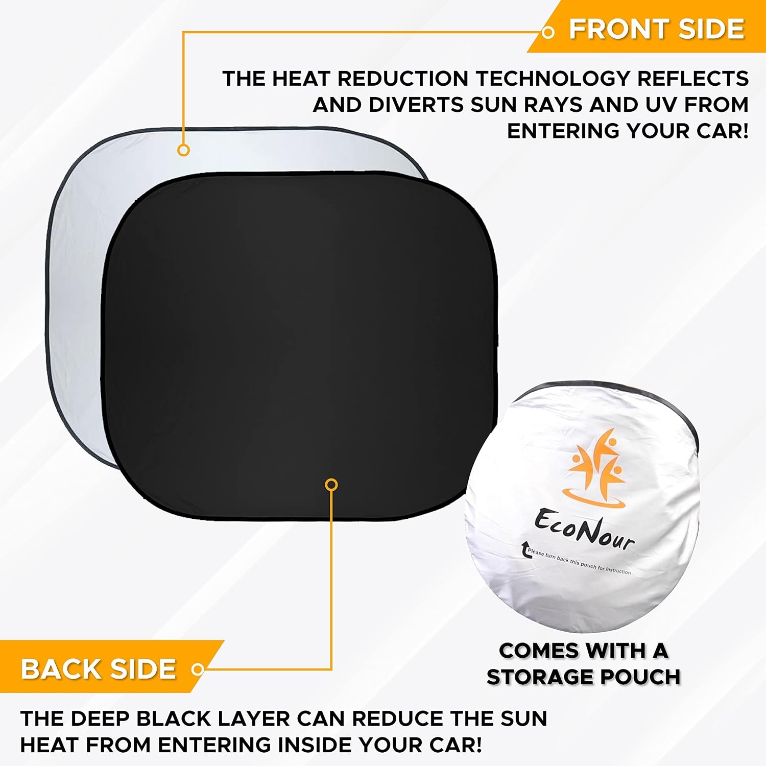 image:imageEcoNour Tesla Windshield Sun Shade for Model 3Y 20172026 Foldable Front Window Sunshade Heat amp UV Blocker for Tesla Interior AccessoriesMediumGrey