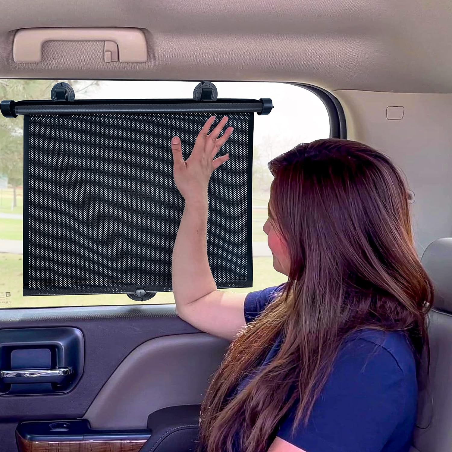 image:imageEcoNour Window Shades for Car Baby 2 Pack Retractable car Window Shade for Baby for Sun Protection for Kids Passengers amp Pets in The Back Seat Car Window Covers for Trucks 20x22Large