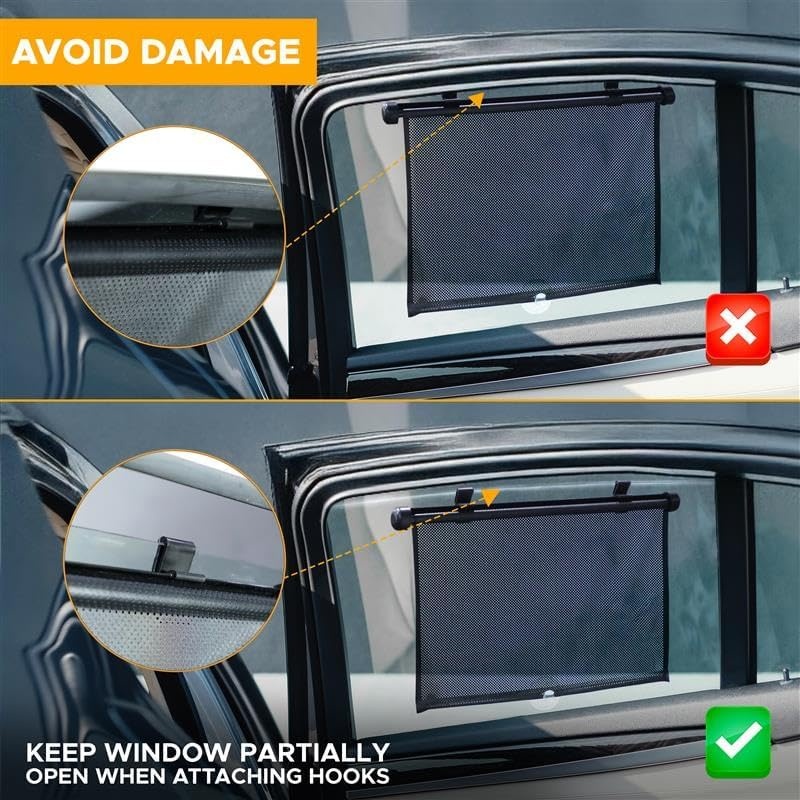 image:imageEcoNour Window Shades for Car Baby 2 Pack Retractable car Window Shade for Baby for Sun Protection for Kids Passengers amp Pets in The Back Seat Car Window Covers for Trucks 20x22Medium