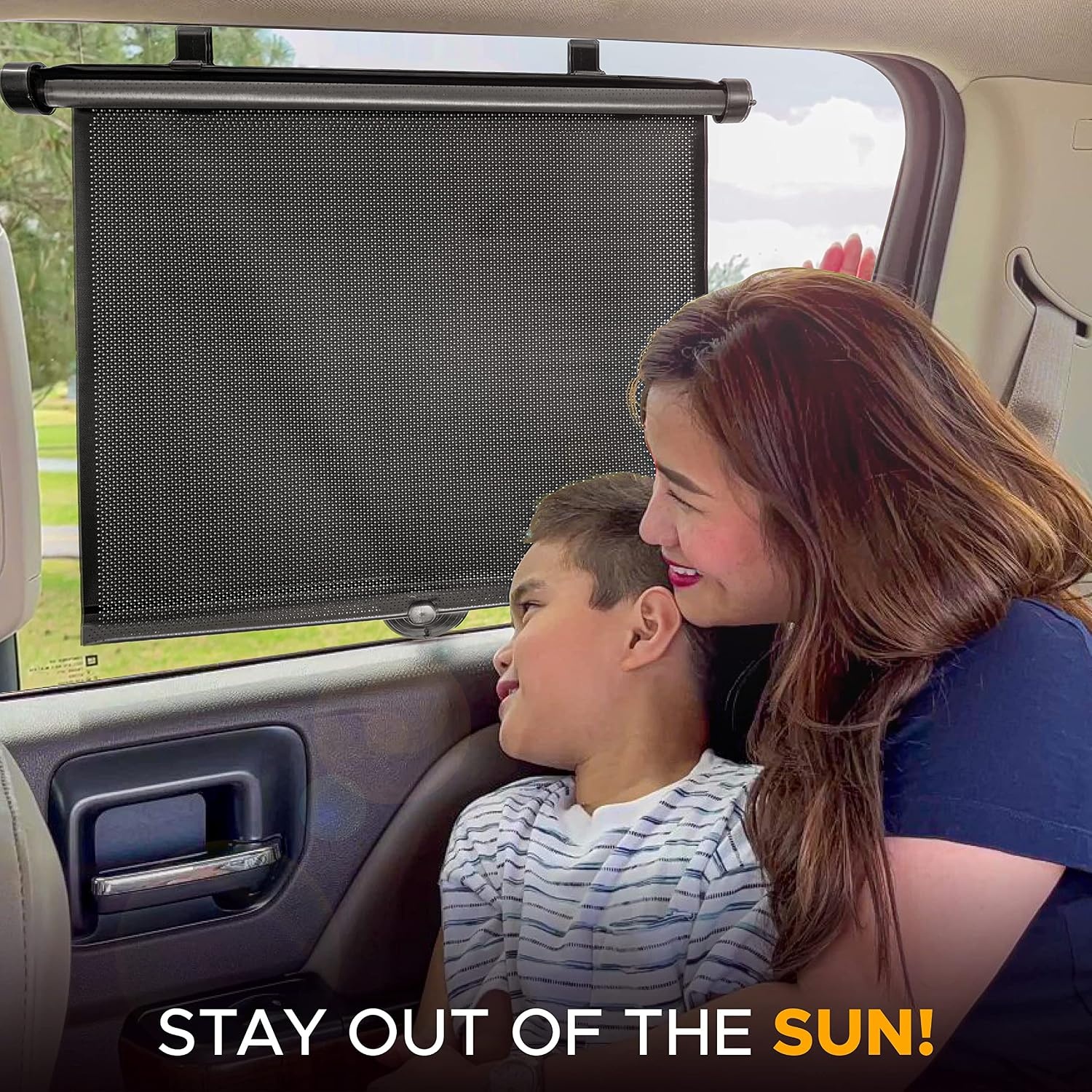 image:imageEcoNour Window Shades for Car Baby 2 Pack Retractable car Window Shade for Baby for Sun Protection for Kids Passengers amp Pets in The Back Seat Car Window Covers for Trucks 20x22Large