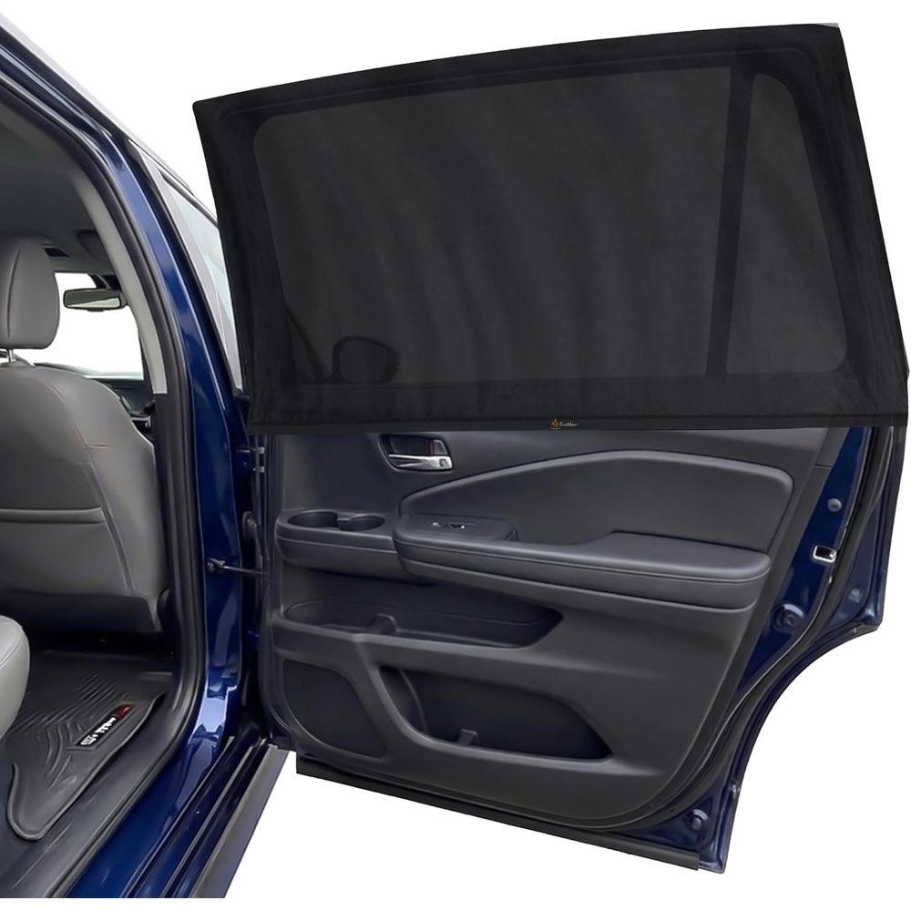 image:imageEcoNour Car Front Side Window Sun Shades Compatible for Toyota Tundra 2P ack Breathable Super Stretchy Mesh Sun Shade Heat Block UV Protection Car Window Screen Covers Mosquito Net CurtainsFit for Honda Pilot 20162026