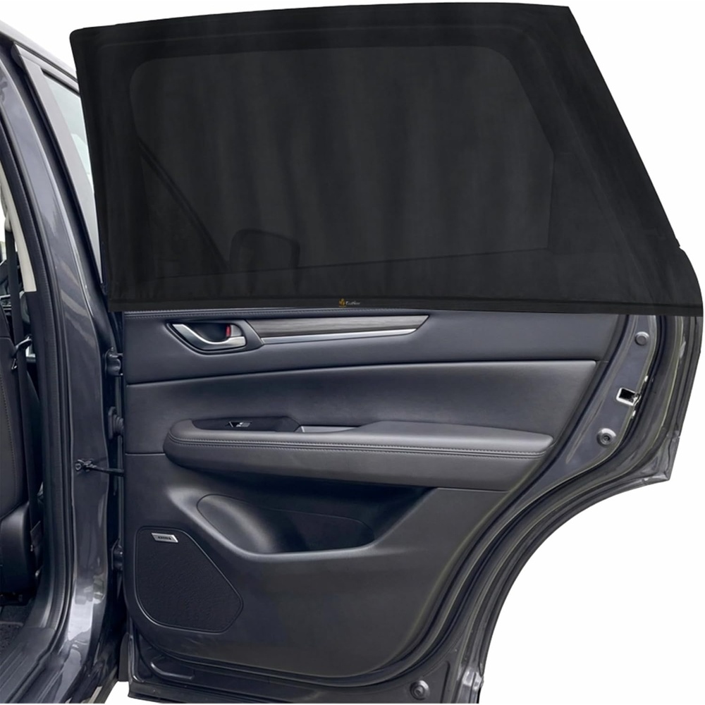 image:imageEcoNour Car Front Side Window Sun Shades Compatible for Toyota Tundra 2P ack Breathable Super Stretchy Mesh Sun Shade Heat Block UV Protection Car Window Screen Covers Mosquito Net CurtainsLarge