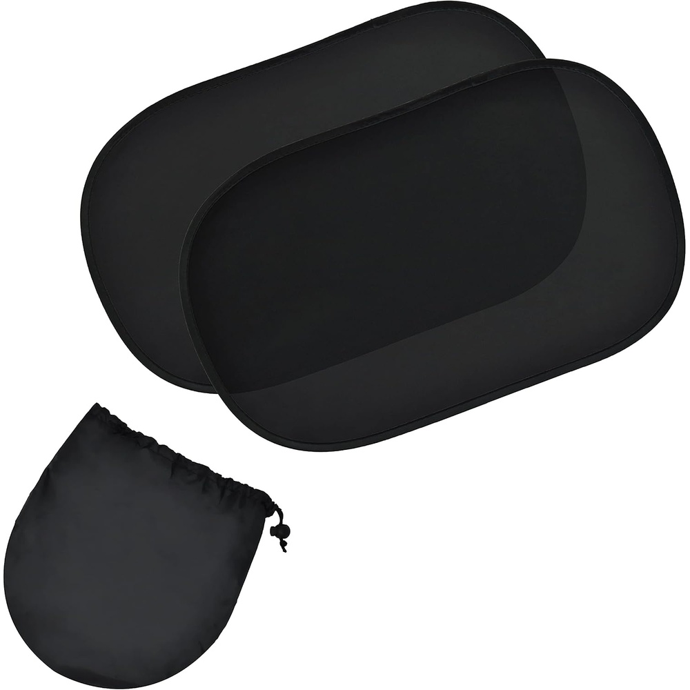 image:imageEcoNour Car Side Window Shade 25x16 XL 2 Pack 120 GSM Large Size Cling Sunshade for Truck SUV Minivan and Car Window