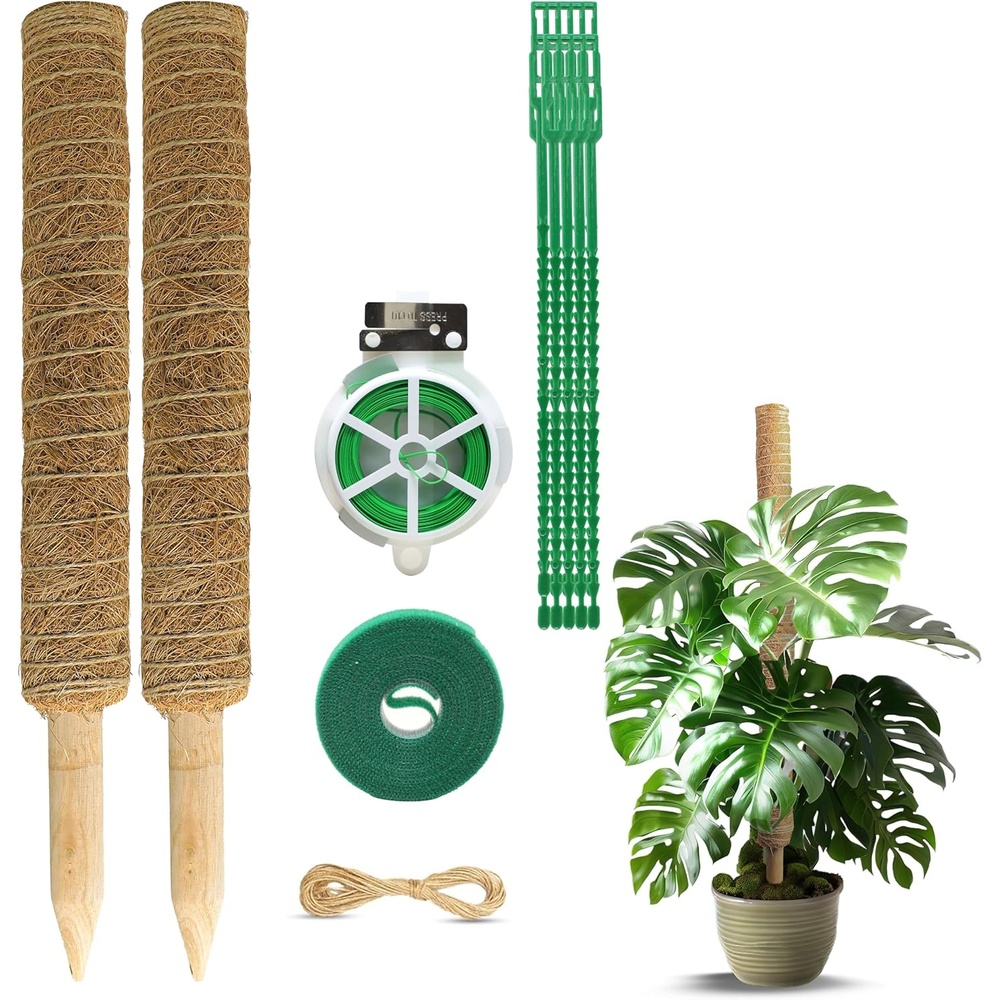 image:imageEcoNour Tall Moss Pole for Plants 1Pack 48Inch  Large Monstera Plant Support for Climbing and Growth  Elevate Your Indoor Garden  Tall Plant Support for Indoor Potted Plants to Grow Upwards16 Inches  2 PCS
