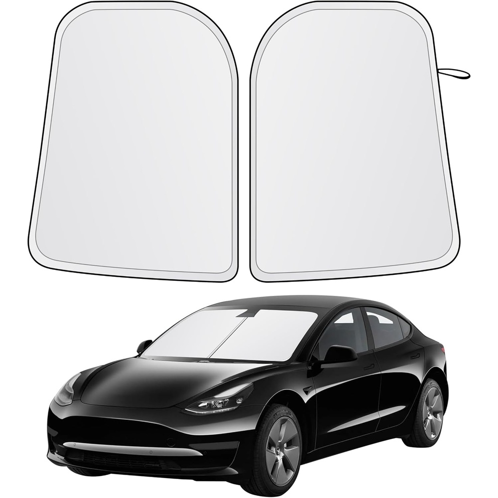 image:imageEcoNour Tesla Windshield Sun Shade for Model 3Y 20172026 Foldable Front Window Sunshade Heat amp UV Blocker for Tesla Interior AccessoriesCustom Size Tesla Model3 ModelY