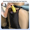 EcoNour 2 Pack Car Trash Bag | Washable Back Seat Hanging Bag | Elastic Opening & Easy Mount | Garbage Can with Waterproof Oxford Material, Accessories for Camping, Traveling & Outdoor(Black)