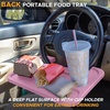 EcoNour 2 in 1 Car Steering Wheel Desk | Lap Desk for Convenient Working | | Bamboo Trays for Eating | Interior Accessories for Truck Drivers | Lightweight Wooden Tray with Easy Storage(Medium-Pink)