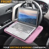 EcoNour 2 in 1 Car Steering Wheel Desk | Lap Desk for Convenient Working | | Bamboo Trays for Eating | Interior Accessories for Truck Drivers | Lightweight Wooden Tray with Easy Storage(Medium-Pink)
