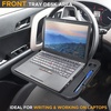 EcoNour 2 in 1 Car Steering Wheel Desk | Lap Desk for Convenient Working | | Bamboo Trays for Eating | Interior Accessories for Truck Drivers | Lightweight Wooden Tray with Easy Storage(Medium-Black)