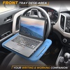 EcoNour 2 in 1 Car Steering Wheel Desk | Lap Desk for Convenient Working | | Bamboo Trays for Eating | Interior Accessories for Truck Drivers | Lightweight Wooden Tray with Easy Storage(Medium-Blue)