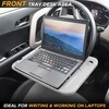 EcoNour 2 in 1 Car Steering Wheel Desk | Lap Desk for Convenient Working | | Bamboo Trays for Eating | Interior Accessories for Truck Drivers | Lightweight Wooden Tray with Easy Storage(Medium-Grey)