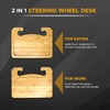 EcoNour 2 in 1 Car Steering Wheel Desk | Lap Desk for Convenient Working | | Bamboo Trays for Eating | Interior Accessories for Truck Drivers | Lightweight Wooden Tray with Easy Storage(Medium-Wood)