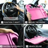 EcoNour 2 in 1 Car Steering Wheel Desk | Lap Desk for Convenient Working | | Bamboo Trays for Eating | Interior Accessories for Truck Drivers | Lightweight Wooden Tray with Easy Storage(Large-Pink)