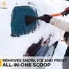EcoNour 27″ Car Snow Scraper & Brush + Extendable Snow Brush & Ice Scraper for Car Windshield | Scratch-Free Bristles | 3-in-1 Snow Brush with 360° Pivoting Head | Snow Scraper with Foam Grip