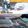 EcoNour 27″ Car Snow Scraper & Brush + Extendable Snow Brush & Ice Scraper for Car Windshield | Scratch-Free Bristles | 3-in-1 Snow Brush with 360° Pivoting Head | Snow Scraper with Foam Grip