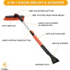 EcoNour 27″ Car Snow Scraper & Brush + Extendable Snow Brush & Ice Scraper for Car Windshield | Scratch-Free Bristles | 3-in-1 Snow Brush with 360° Pivoting Head | Snow Scraper with Foam Grip