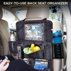 EcoNour Backseat Car Organizer (2 Pack), Heavy Duty Waterproof Stain Resistant Kick Mats Back seat Protector For Kids | Multiple Storage Pockets, Travel Accessories, Touchable Tablet Holder(Black)