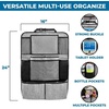EcoNour Backseat Car Organizer (2 Pack), Heavy Duty Waterproof Stain Resistant Kick Mats Back seat Protector For Kids | Multiple Storage Pockets, Travel Accessories, Touchable Tablet Holder(Grey)