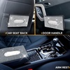 EcoNour Bling Car Crystal Glitter Paper Towel Holder | PU Leather Case | | Mask & Tissue Dispenser| Bling Accessories for Women | Sun Visor Organizer with Tissue Holder(Silver)