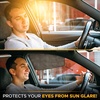 EcoNour Car Driver Front Window Sun Shade, Magnetic Window Curtain | Protects from Harmful Sun Rays for Drivers | Side Window Screen Sunshade for Cars Prevents Sun Damage | Black (2-Piece)