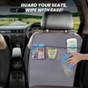 EcoNour Car Kick Mats Back Seat Protector (2 Pack),Car Seat Protector | Backseat Organizer with Storage Pockets for Kids,Waterproof Back Seat Cover-Dirt,Mud & Scratch Protection Travel Accessories(Grey 22 Inch)