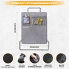 EcoNour Car Kick Mats Back Seat Protector (2 Pack),Car Seat Protector | Backseat Organizer with Storage Pockets for Kids,Waterproof Back Seat Cover-Dirt,Mud & Scratch Protection Travel Accessories(Grey 22 Inch)