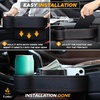 EcoNour Car Seat Gap Filler with Cup Holder (25.4 x 15.2 cm) | Auto Console Organizer in Between Front Seats for Holding Phone, Drink and Cards | Travel Accessories with 2 Headrest Hooks(Gapfiller with Cup Holder)