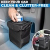 EcoNour Car Trash Can with Lid (1.5 Gallons), Hanging Garbage Can, Water | Proof Trash Bag for Car, SUV, Truck, Car Trash Bin (Black), Car Trash Accessories with Multipurpose Storage(Small)