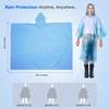 EcoNour Disposable Family Pack Rain Poncho – Adult | Transparent & Emergency Rain Ponchos | Lightweight Hooded Raincoat(Multicolor (Pack of 6))