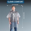 EcoNour Disposable Family Pack Rain Poncho – Adult | Transparent & Emergency Rain Ponchos | Lightweight Hooded Raincoat(Transparent (Pack of 5))