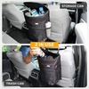 EcoNour Foldable Car Trash Bag, Garbage Bag and Waterproof Trash | Hanging Can for Car, Leakproof Trash Can, SUV and Truck Seat Backs, Home, Office – Holds 2.5 Gallons (Black)(Trash Bag with Lid)