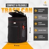 EcoNour Foldable Car Trash Bag, Garbage Bag and Waterproof Trash | Hanging Can for Car, Leakproof Trash Can, SUV and Truck Seat Backs, Home, Office – Holds 2.5 Gallons (Black)(Trash Bag with Lid)