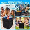 EcoNour Foldable Car Trash Bag, Garbage Bag and Waterproof Trash | Hanging Can for Car, Leakproof Trash Can, SUV and Truck Seat Backs, Home, Office – Holds 2.5 Gallons (Black)(Trash Bag without Lid)