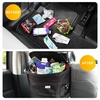 EcoNour Foldable Car Trash Bag, Garbage Bag and Waterproof Trash | Hanging Can for Car, Leakproof Trash Can, SUV and Truck Seat Backs, Home, Office – Holds 2.5 Gallons (Black)(Trash Bag with Lid)