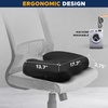 EcoNour Gel Seat Cushion – Office Chair Cushions for Sciatica & Tailbone | Pain Relief – Coccyx Memory Foam Desk Chair Support & Car Seat Cushion – Back Pain Relief Pillow for Long Sitting(Black)