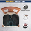 EcoNour Gel Seat Cushion – Office Chair Cushions for Sciatica & Tailbone | Pain Relief – Coccyx Memory Foam Desk Chair Support & Car Seat Cushion – Back Pain Relief Pillow for Long Sitting(Black&blue)