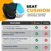 EcoNour Gel Seat Cushion – Office Chair Cushions for Sciatica & Tailbone | Pain Relief – Coccyx Memory Foam Desk Chair Support & Car Seat Cushion – Back Pain Relief Pillow for Long Sitting(Black&blue)