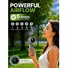 EcoNour Portable Handheld Fan – 5 Gear High Speed 13550 RPM Rechargeable Mini Personal Hand Fans that Blow Cold Air, Battery Powered Travel Fan Essentials, for Women, Men – White(Black)