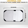EcoNour RV Window Shade | Foldable Trailer Door Window Cover for Total UV | | Camper Window Shade for Privacy Blackout | Trailer Accessories for Camper Windows | 25×16 inches(Black & Silver)