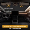 EcoNour Tesla Windshield Sun Shade for Model 3/Y 2017-2026, Foldable Front Window Sunshade Heat & UV Blocker for Tesla Interior Accessories(Custom Size – Tesla Model-3 & Model-Y)
