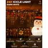 EcoNour Warm White Easter Icicle Lights for Outside, 196.85 FT 2000LED Outdoor Icicle Lights with 8 Mode, 8HR Timer, Memory Function, Clear Wire connectable, Plug in Fairy Lights for Roofline, Yard(Warm White)