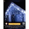 EcoNour Warm White Easter Icicle Lights for Outside, 196.85 FT 2000LED Outdoor Icicle Lights with 8 Mode, 8HR Timer, Memory Function, Clear Wire connectable, Plug in Fairy Lights for Roofline, Yard(Cool White)