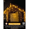 EcoNour Warm White Easter Icicle Lights for Outside, 196.85 FT 2000LED Outdoor Icicle Lights with 8 Mode, 8HR Timer, Memory Function, Clear Wire connectable, Plug in Fairy Lights for Roofline, Yard(Warm White)