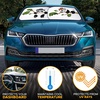 EcoNour Windshield Sun Shade Cartoon Design Medium Size (31″ L x 28″ W), Funny Printed Car Sunshade Foldable, 240T Polyester Blocks Heat and UV Rays for Front Window Protection(Medium-Grey)
