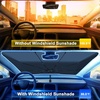 EcoNour Windshields Sun Shade for Car | Foldable Sun Shield | UV & Heat Protection for Front Window Shade with Storage Pouch | Fits Coupe, Sedan & Hatchbacks | Small 52″x31″(XXX-Large)