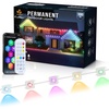 EcoNour 150 FT RGB Smart Permanent Outdoor Lights | Waterproof LED Eaves Lights with App & Remote Control | Colorful RGB Light with Music Sync | Smart Outdoor LED Christmas Light with Festive Effects(RGB 100FT)